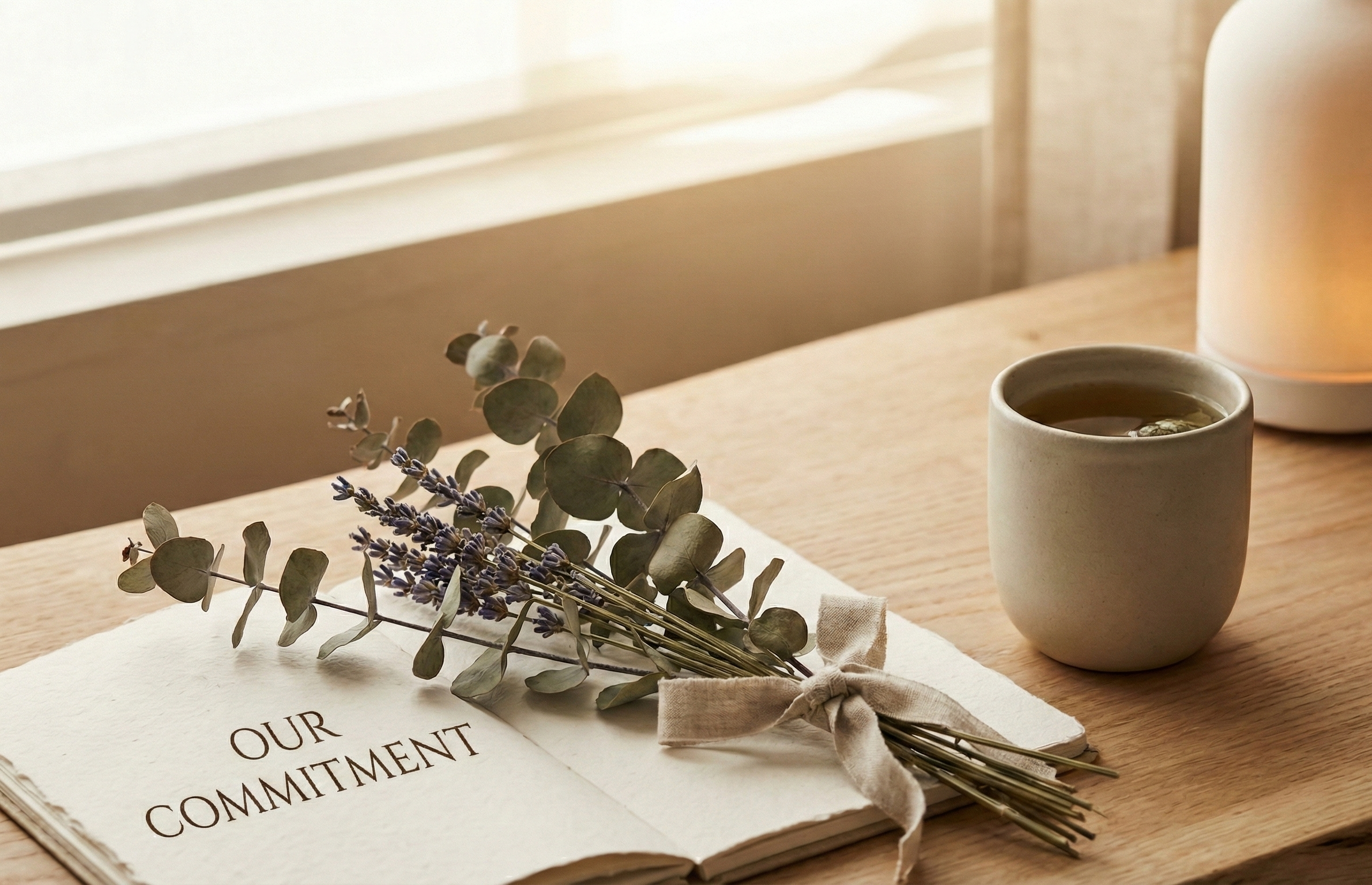 Hands forming a supportive circle